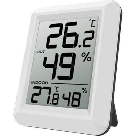 Stazione meteorologica wireless per interni/esterni con sensore esterno, piccolo termometro digitale e igrometro. Compatta e precisa.