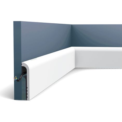 Battiscopa Orac Decor SX185 LUXXUS CASCADE modanatura tipo stucco design moderno bianco 2m