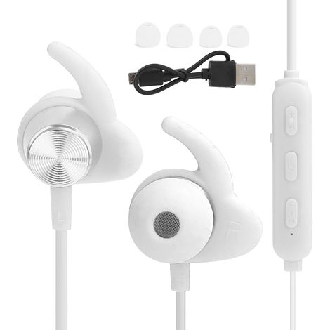Casque Bluetooth Sport avec Écouteurs Magnétiques Intelligents et Son HIFI (Blanc) (1/5)