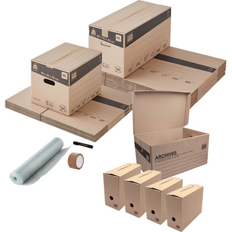 Kit déménagement pour bureau + marqueur et adhésif offert