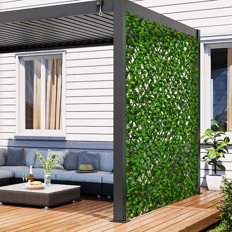 Clôture extensible écran d'intimité avec haie artificielle protectrice du soleil pour balcon et terrasse (1/5)