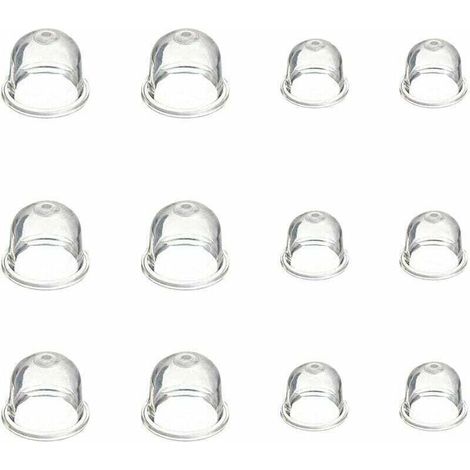 12 Pcs Pompe d\'ampoule d\'amorce Blanche 19 mm et 22 mm Tasse d\'huile de Carburateur Transparente pour Tondeuse, Machine de haie, Scie Essence, Ampoule d\'amorce de Carburant de Ventilateur,DOLASO (1/4)