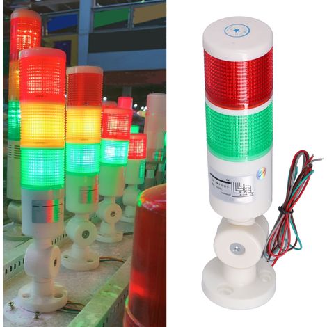 BERM® BEM-X-50-2U-D/Alarme sonore et visuelle multicouche à éclairage constant avec buzzer, tour lumineuse pliable pour machines-outils, signal d'alarme bicolore, 220 V CA (1/5)