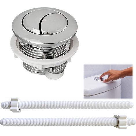 1-Knopf-Spülung für die Toilette, Doppelfunktion, 50 mm Durchmesser, 36 mm Gewinde, Chrom-Finish, Badezimmer (1/5)