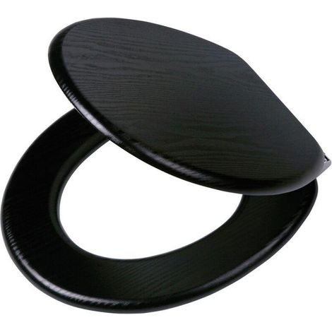 Tiger Blackwash Abattant WC avec softclose 37.6x5.5x45.2cm MDF noir (1/5)