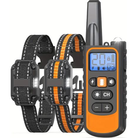 Collier électrique pour chien — Collier de dressage à distance (portée 3300 pieds), étanchéité IP67, 3 modes d'entraînement (bip/vibration/choc)