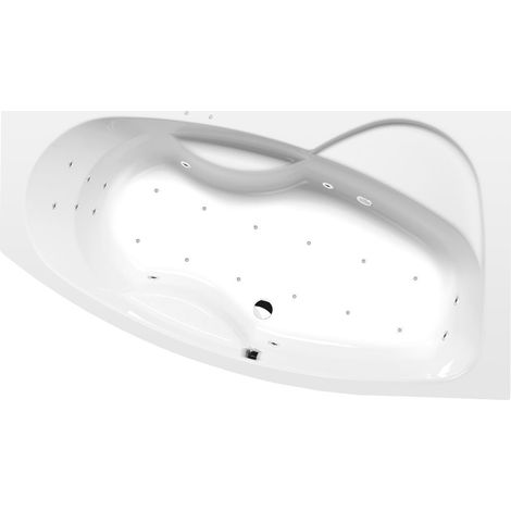 Baignoire balnéo MAMBA R, 160x95x44cm, Attraction Hydro-Air, chrome (1/4)
