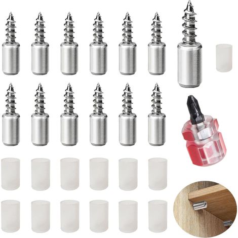 101Pcs Taquet Etagere a Visser 7mm, Taquet Etagere 7mm,Taquets pour Etagères avec Coque Antidérapante,Livré avec Mini Tournevis à Manche Court pour Fixation Etagere,Meubles,Placard (1/5)