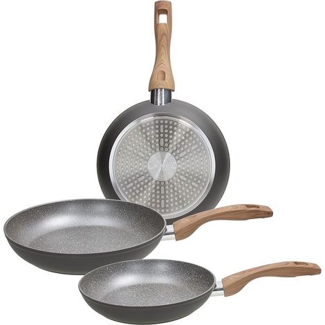 Set 3 Padelle In Alluminio Antiaderenti 20/24/28cm