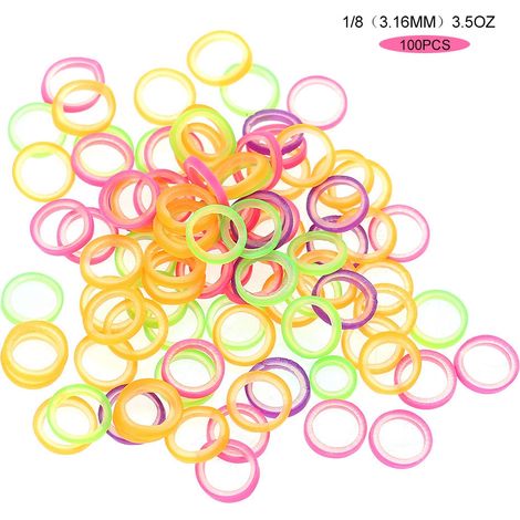 Lot de 100 élastiques dentaires professionnels pour orthodontie, 1/8 (3,16 mm), bandes en caoutchouc élastiques buccales (1/5)