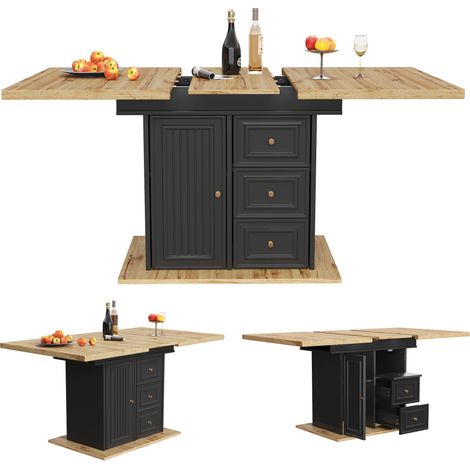 Ausziehbarer Esstisch 110-140 x 80 x 75 cm aus MDF und Metall (1/5)