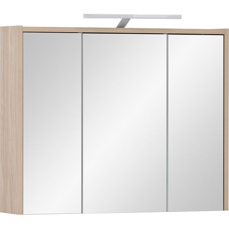 Badezimmer Spiegelschrank, 74,5cm breit, Eiche hell ESPOO-80 (1/5)