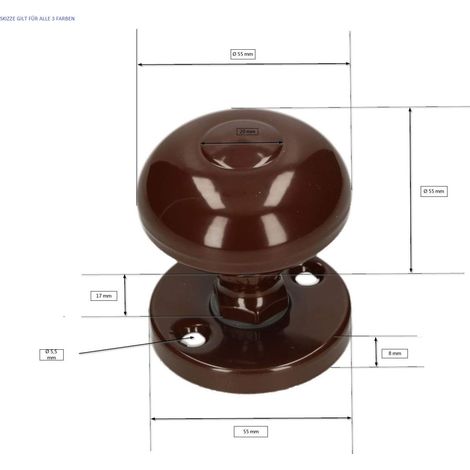 KOTARBAU® Pomello per porta Ø 55mm bianco verniciato a polvere maniglia porta impugnatura cancello (1/2)