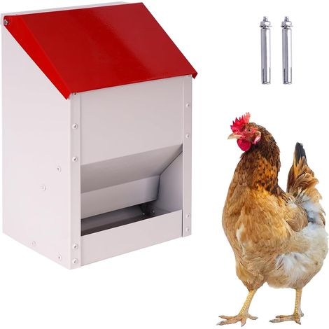 Mangeoire à Poule 4.5kg Mangeoire Automatique pour Volaille en Acier Inoxydable Mangeoire Poules Suspendue Distributeur Graines Poules Exterieur (1/5)