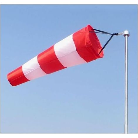 pair Sac pour girouette réfléchissante à rayures rouges et blanches de 150 cm, girouette d'extérieur légère et imperméable en polyester (1/4)
