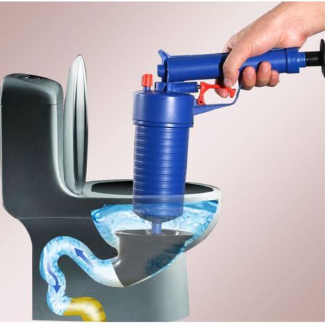 SABIR Déboucheur de canalisation Piston de toilette, débouchage des toilettes bouchées, pompe de vidange manuelle à haute pression avec 4 adaptateurs, outil de nettoyage de vidange pour nettoyer l'évi (1/5)