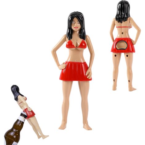 Apribottiglie - I-Total - Beach Girl - Plastica - Beige/Rosso - 20 x 4 x 8 cm (1/5)