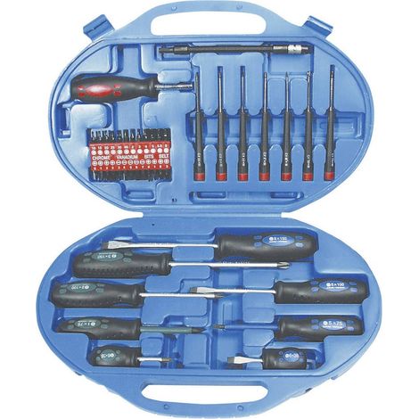 Brüder Mannesmann pour l'atelier Jeu de tournevis 42 pièces vis à fente, cruciforme Phillips, vis Pozidriv, 6 pans inté (1/2)