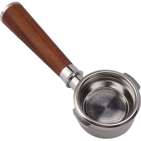 58-mm-Siebträger ohne Boden, universell für Kaffeemaschinen, Doppelohren-Siebträger, Edelstahl, Typ A, roter Säurezweig (1/5)