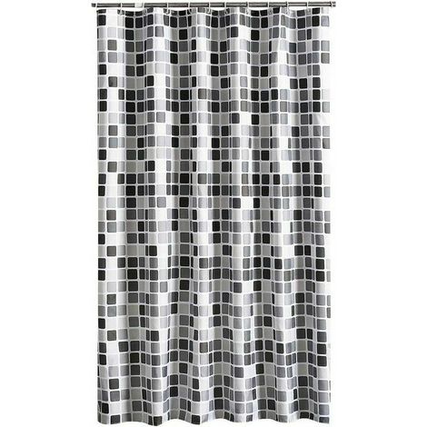 Rideau de douche, rideau de douche imperméable anti-moisissure et antibactérien, 200x200cm (largeur x hauteur)-Chrom (1/5)
