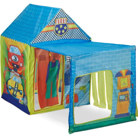 Tenda da gioco a forma di garage da interno ed esterno 200 x 150 x 150 cm spazio di gioco ludico e colorato in poliestere rosso 130011589