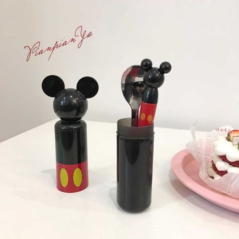 Couverts Enfants en Acier Inoxydable - Fourchette et Cuillère avec Étui pour Maison et Maternelle (1/4)