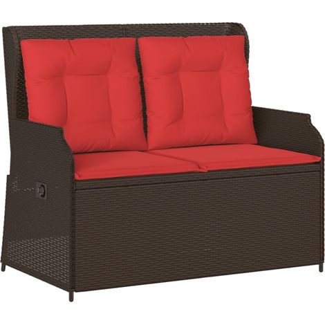 Maison Exclusive - Gartenbank mit Liegefunktion und Kissen Braun