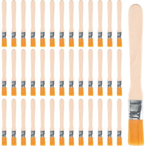Lot de 40 Pinceaux Peinture, Pinceaux Aquarelle, Petit Pinceau Peinture 13 x 1.5cm, Nylon Orange (1/5)