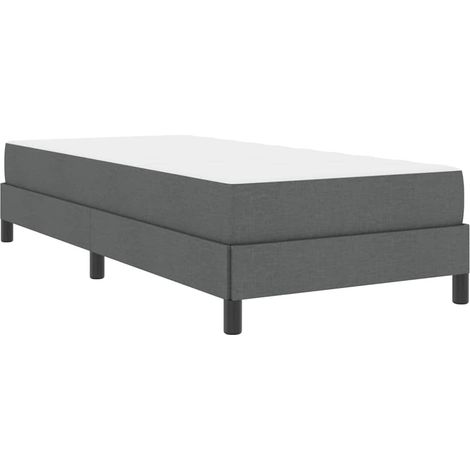 Lit simple,Lit adulte,Lit à ressorts Autre Gris foncé 90 x 190 cm tissu (1/5)