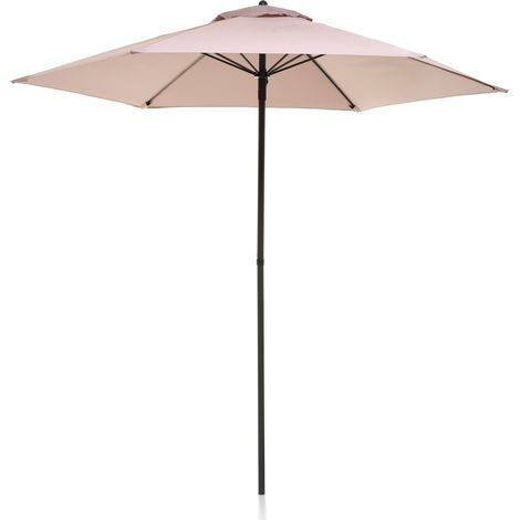 Ombrellone da Giardino Ø2,4 m Palo Ø32 mm in Ferro Telo in Poliestere Garden Grigio Chiaro