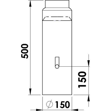Rauchrohr 150 mm ø, 500 mm mit Drosselklappe