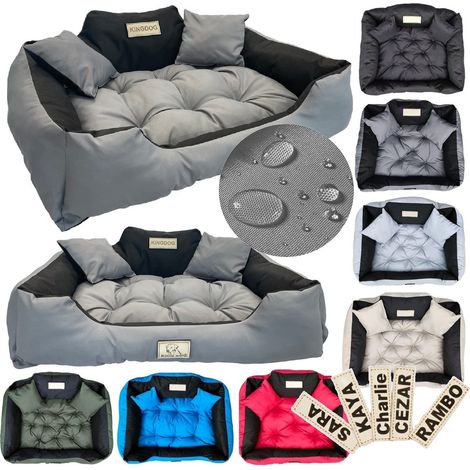 KINGDOG Laufstall Hundebett 100x75 cm personalisiert wasserdicht dunkelgrau