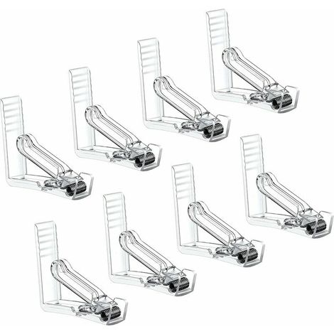 royaluxe - Pince NappeLot de 8 Fixe Nappe avec Clip à Ressort-Pince Nappe Exterieur en Plastique avec Attache Durable et Solide- Pince Nappe Transparent (1/5)