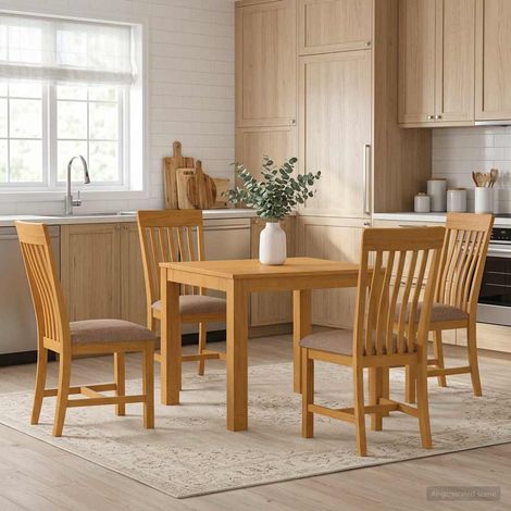 vidaXL Ensemble de salle à manger 5 pc Gris Bois de chêne massif (1/5)