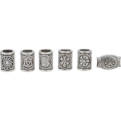 Ornements de cheveux runiques vikings nordiques, perles décoratives, perles vintage à gros trou, ornements de tête, perles de barbe, colliers, bracelets, porte-clés, colliers de perles. (1/5)