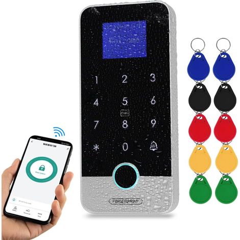 Contrôle d'accès Clavier Empreinte Digitale Système Biométrique étanche 13.56MHz Contrôleur d'accès avec écran Tactile Clavier Keychains (1/5)