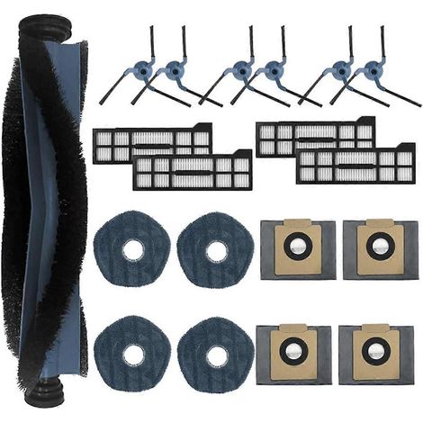 Pièces détachées pour aspirateur robot X10 Pro Omni : brosse principale, filtres HEPA, lingettes de nettoyage et sacs à poussière. (1/5)