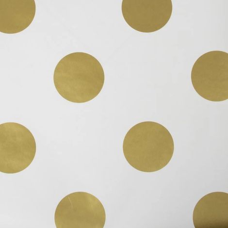 Gold Spot Wallpaper Metallic Polka Dot White Modern Paste The Wall