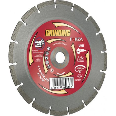 Disco per smerigliatrici angolari 115mm a segmenti sintetizzato taglio materiali da costruzione Forza Settore Grinding (1/3)