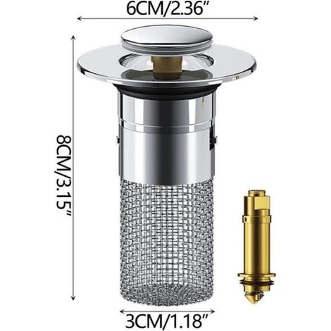 Filtre de Drainage - Acier Inoxydable - Bonde Universelle - Anti-Blocage - 1,02 à 1,2 pouces - Facile à Nettoyer (1/4)