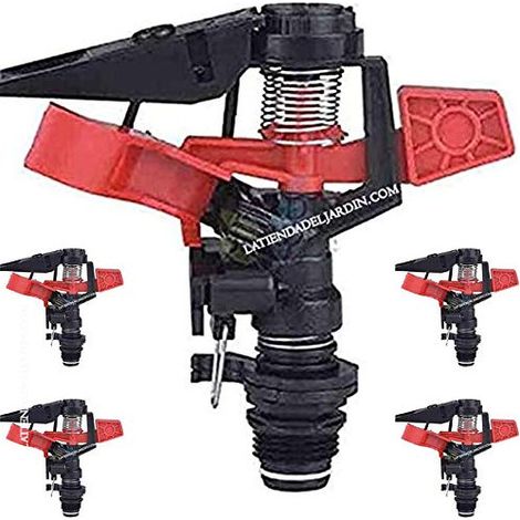 Set di 5 Irrigatore agricolo circolare e settoriale da 1/2'' Irrigatore a impulsi per prato da 8 a 13 m