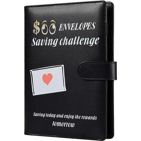 Classeur de budget A5 noir avec 100 enveloppes - (1/5)