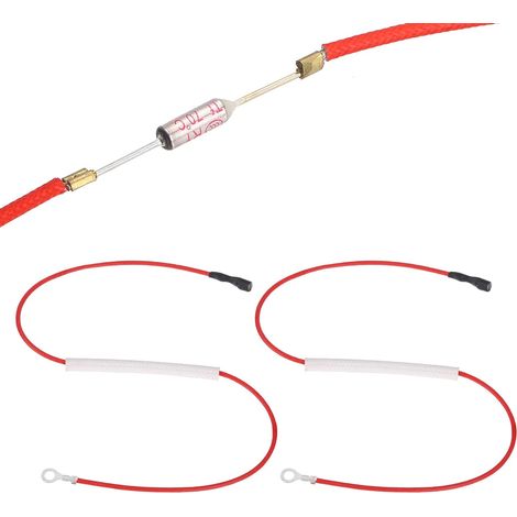 2Pcs Fusible Thermique Universel Pour Cuiseur À Riz, 70°C 10A 250V Fusible Thermique Métallique Avec Borne Et Cosse À Oeil Gaine En Fibre De Verre Pour Pièce De Réparation (1/5)