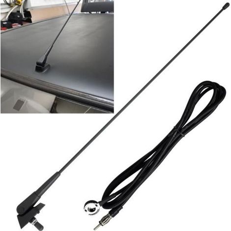 Pour Peugeot 106 205 206 306 309 406 Citroën Berlingo Kit d\'Antenne de toit de voiture noir(base + mât) +Câble d\'antenne Radio FM (1/4)