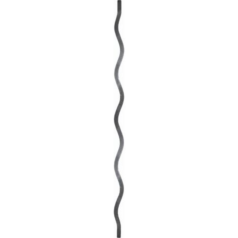 Deco Fer Forge – Barreau ondulé 1150mm en fer forgé carré 14mm – À souder pour garde-corps – Finition brute à peindre ou vernir