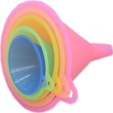 Entonnoir Cuisine - 5 Entonnoirs en Plastique - Diamètres 67 83 98 110 et 125 mm - Pour Liquides et Ingrédients Secs - Avec Anneau de Suspension - Lot de 5 (1/5)