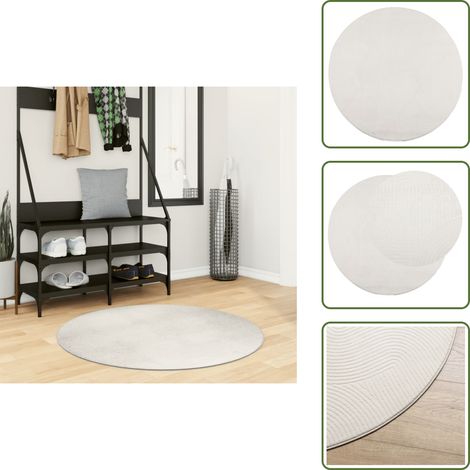 Tapis IZA poils courts style scandinave crème Ø 100 cm - Tapis Décoratif - Tapis Salon - Tapis Chambre - Tapis Design - Tapis Moelleux