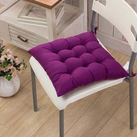 Lot de 4 coussins de chaise épais pour chaise de salle à manger, 40 x 40 cm, coussins de chaise de jardin pour la maison (violet) (1/4)