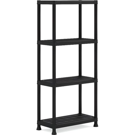 étagère Résine Noire 4 Tablettes Abm Robuste, Modulable Et Facile à Monter Sans Outils. - Générique (1/4)