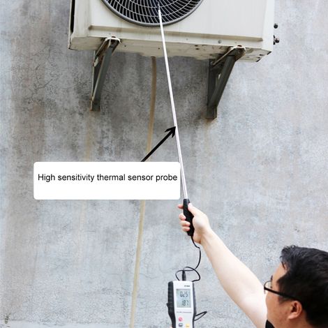 Anemómetro térmico HT9829: medición precisa de la velocidad, el volumen y la temperatura del aire con manguera flexible de 1 m. (1/5)